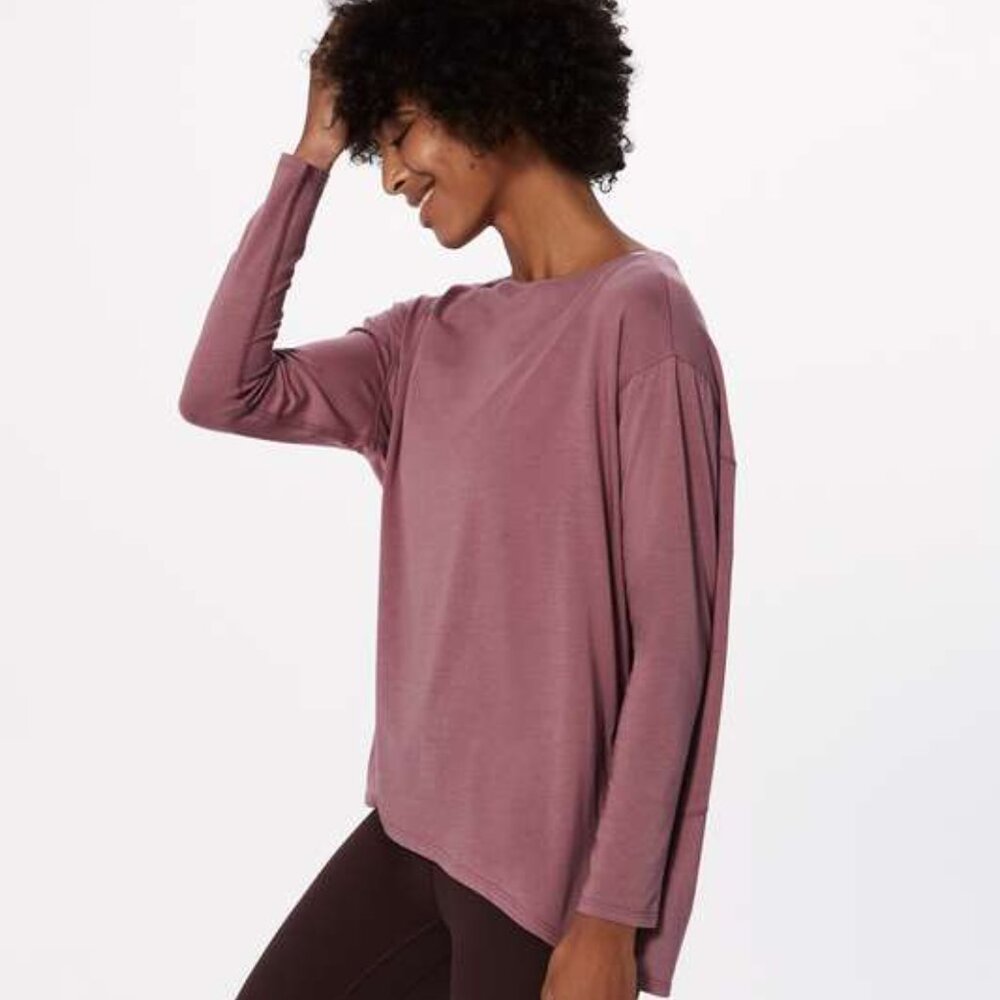 Lululemon Back in Action High Low Mauve Athletic Top - Women's
